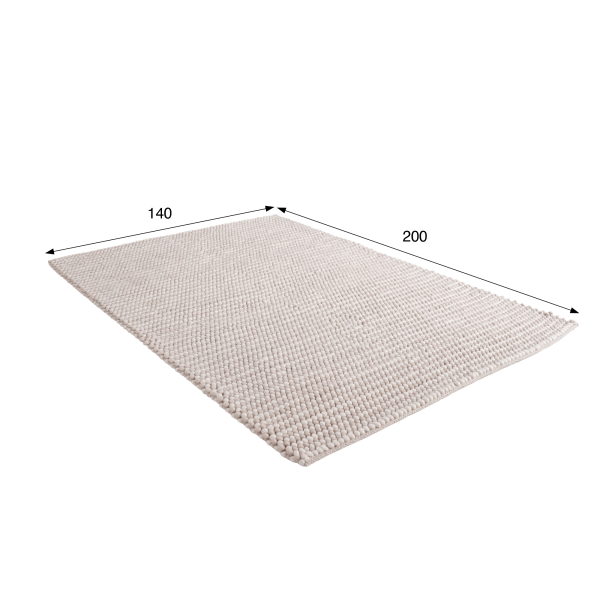 Wollen en katoenen tapijt 140x200 cm, wit-beige - Tessa