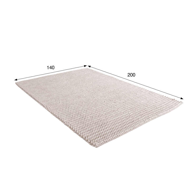 Wollen en katoenen tapijt 140x200 cm, wit-beige - Tessa