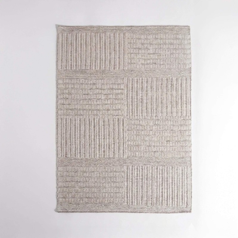 Wollen tapijt 140x200 cm, wit-zwart - Wola