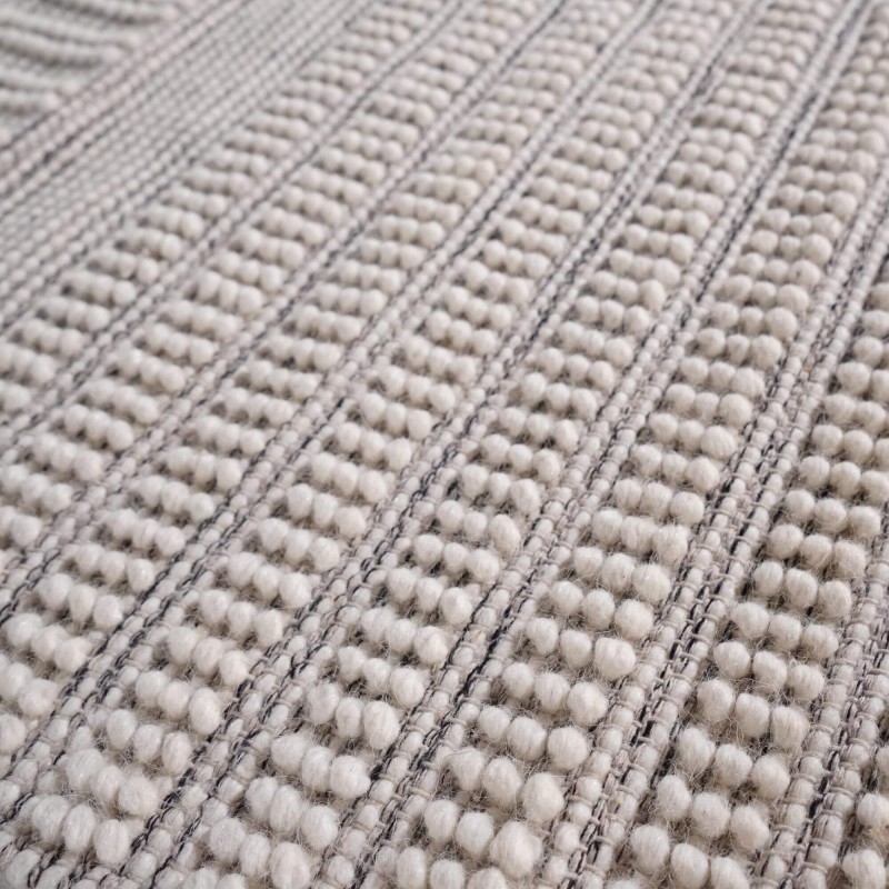 Wollen tapijt 140x200 cm, wit-zwart - Wola