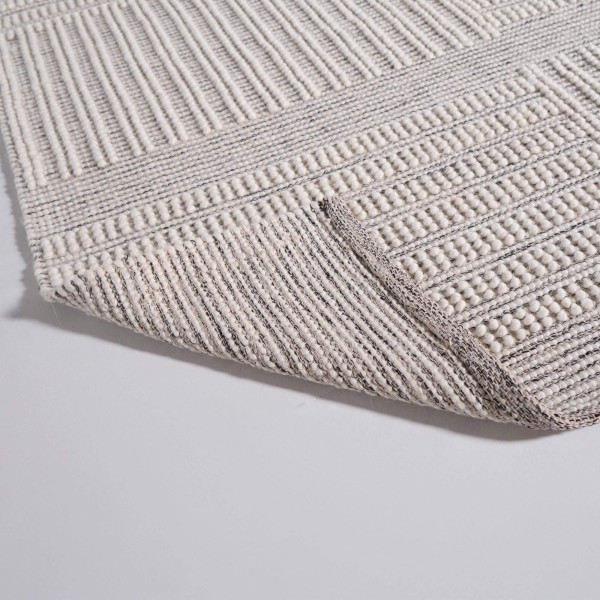 Wollen tapijt 140x200 cm, wit-zwart - Wola