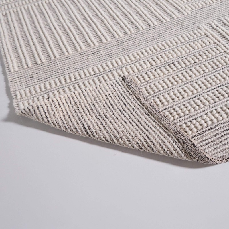 Wollen tapijt 140x200 cm, wit-zwart - Wola