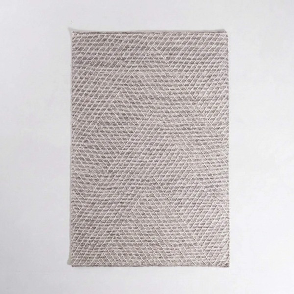 Wollen tapijt 140x200 cm, wit-zwart - Arvo