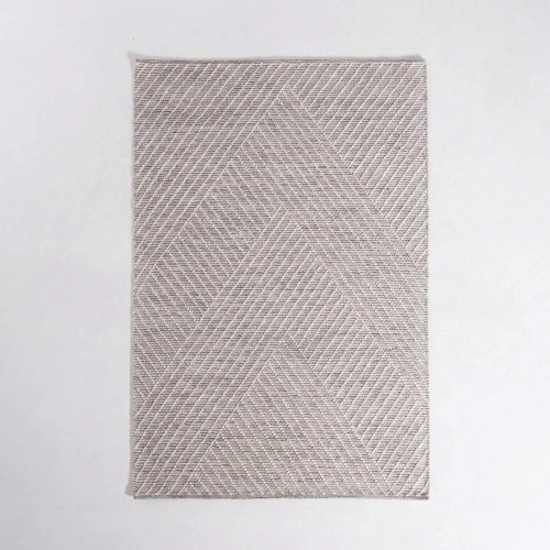 Wollen tapijt 140x200 cm, wit-zwart - Arvo