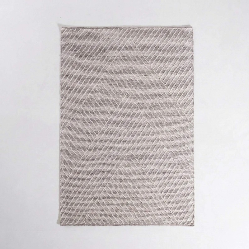 Wollen tapijt 140x200 cm, wit-zwart - Arvo