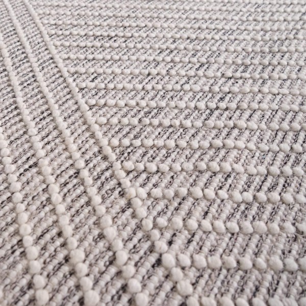 Wollen tapijt 140x200 cm, wit-zwart - Arvo