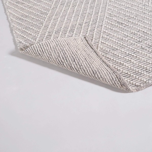 Wollen tapijt 140x200 cm, wit-zwart - Arvo