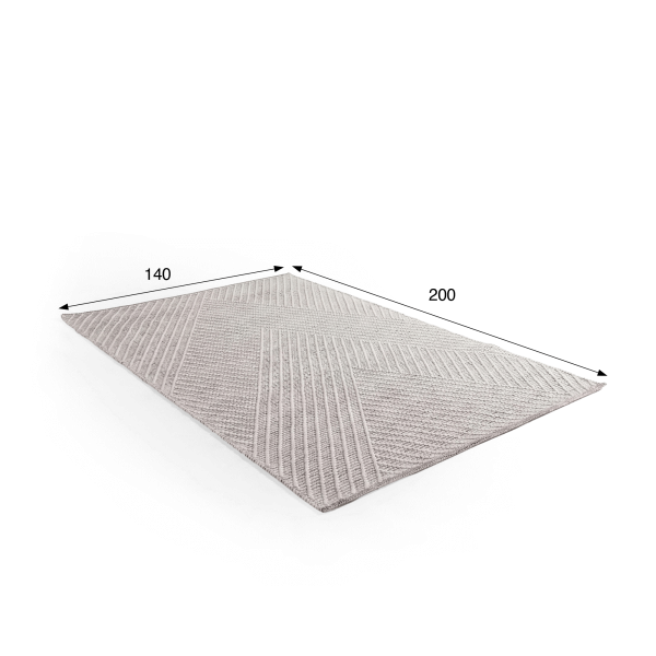 Wollen tapijt 140x200 cm, wit-zwart - Arvo