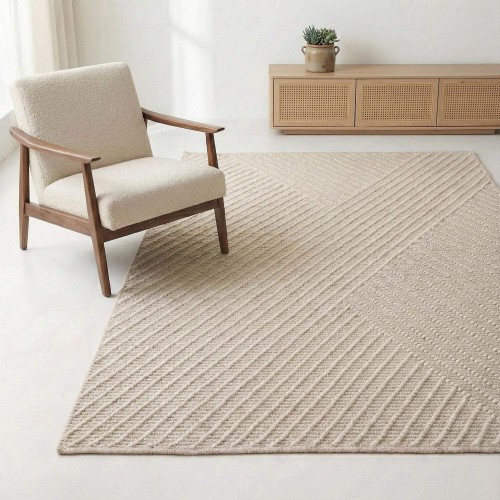 Wollen tapijt 140x200 cm, wit-beige - Arvo