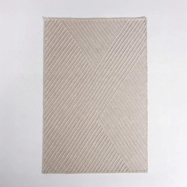 Wollen tapijt 140x200 cm, wit-beige - Arvo