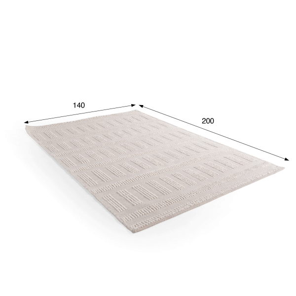 Wollen tapijt 140x200 cm, wit-beige - Vela