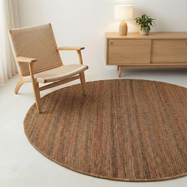 Jute tapijt 200x200 cm, wit-beige - Noa