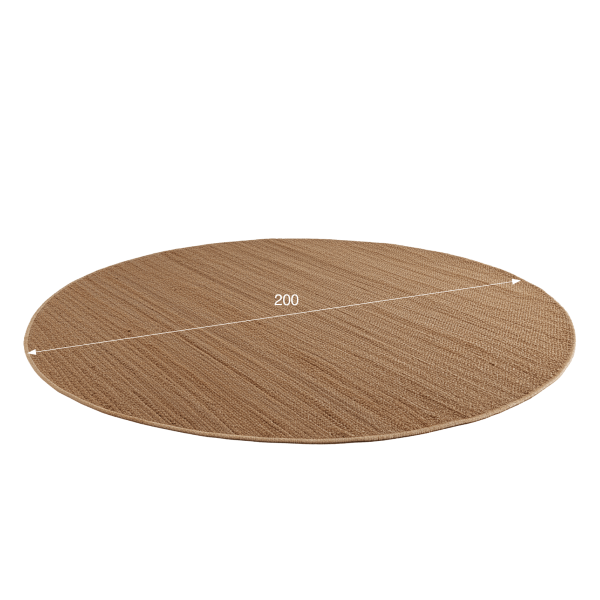 Jute tapijt 200x200 cm, wit-beige - Noa