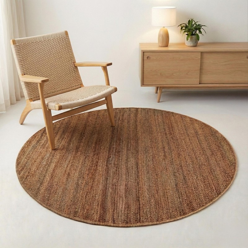 Jute tapijt 150x150 cm, wit-beige - Noa