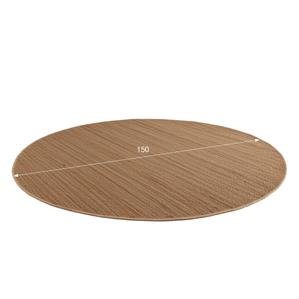 Jute tapijt 150x150 cm, wit-beige - Noa