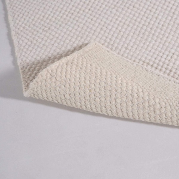 Wollen en katoenen tapijt 200x300 cm, wit - Elowen