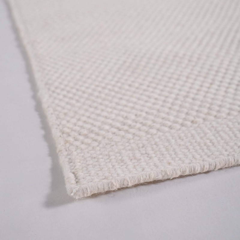 Wollen en katoenen tapijt 200x300 cm, wit - Elowen