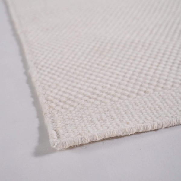 Wollen en katoenen tapijt 250x350 cm, wit - Elowen