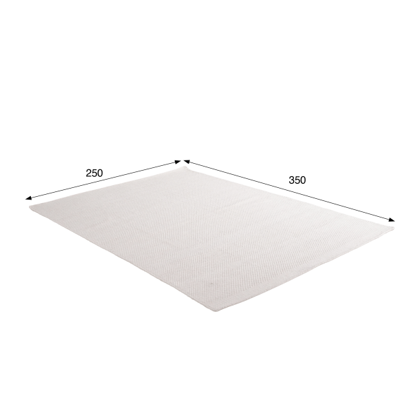 Wollen en katoenen tapijt 250x350 cm, wit - Elowen