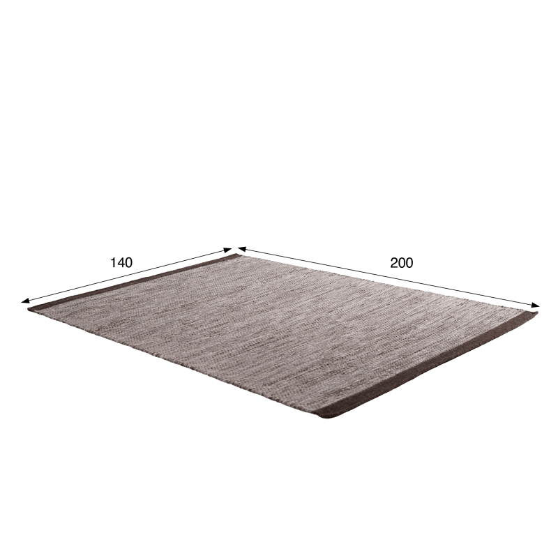 Wollen en katoenen tapijt 140x200 cm, bruin - Elowen