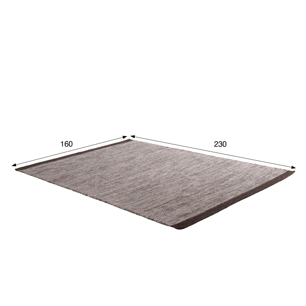 Wollen en katoenen tapijt 160x230 cm, bruin - Elowen