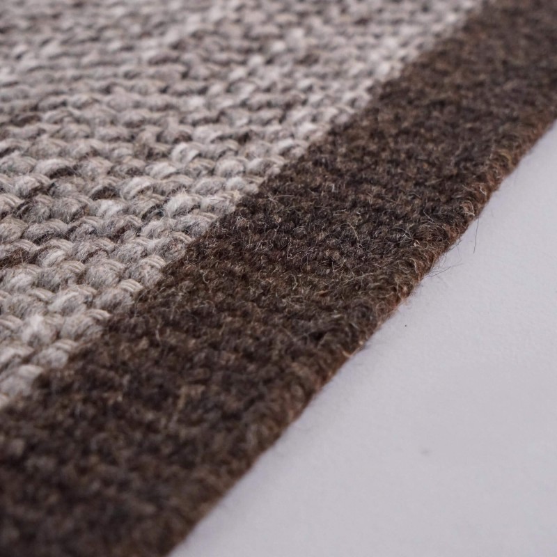 Wollen en katoenen tapijt 250x350 cm, bruin - Elowen