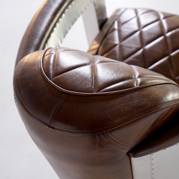 Aviator-fauteuil in leder
