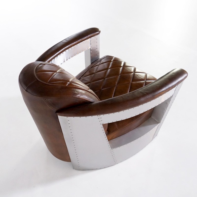 Aviator-fauteuil in leder