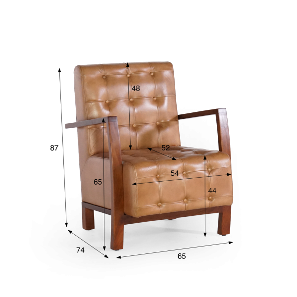 Fauteuil in echt leder – Baxter