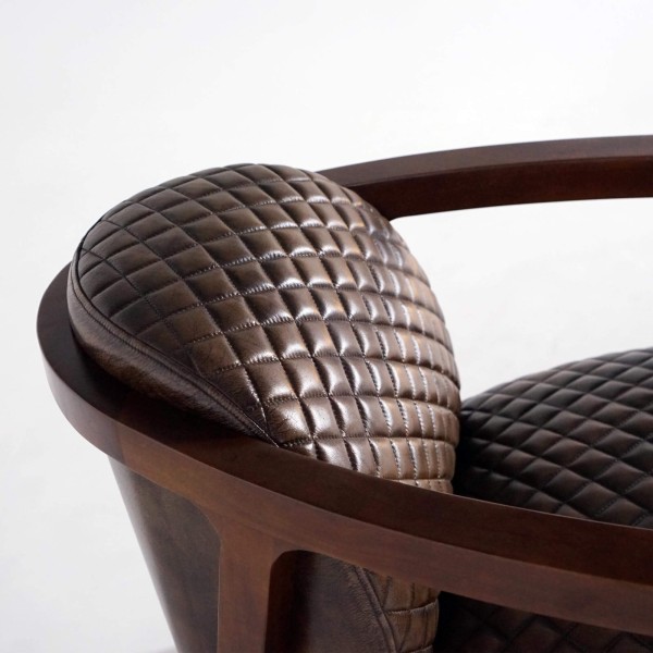 Vintage fauteuil in echt leder, bruin – Graham