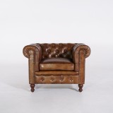 Chesterfield fauteuil in echt leder – Edward