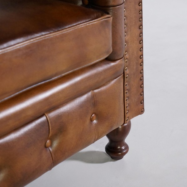 Chesterfield fauteuil in echt leder – Edward