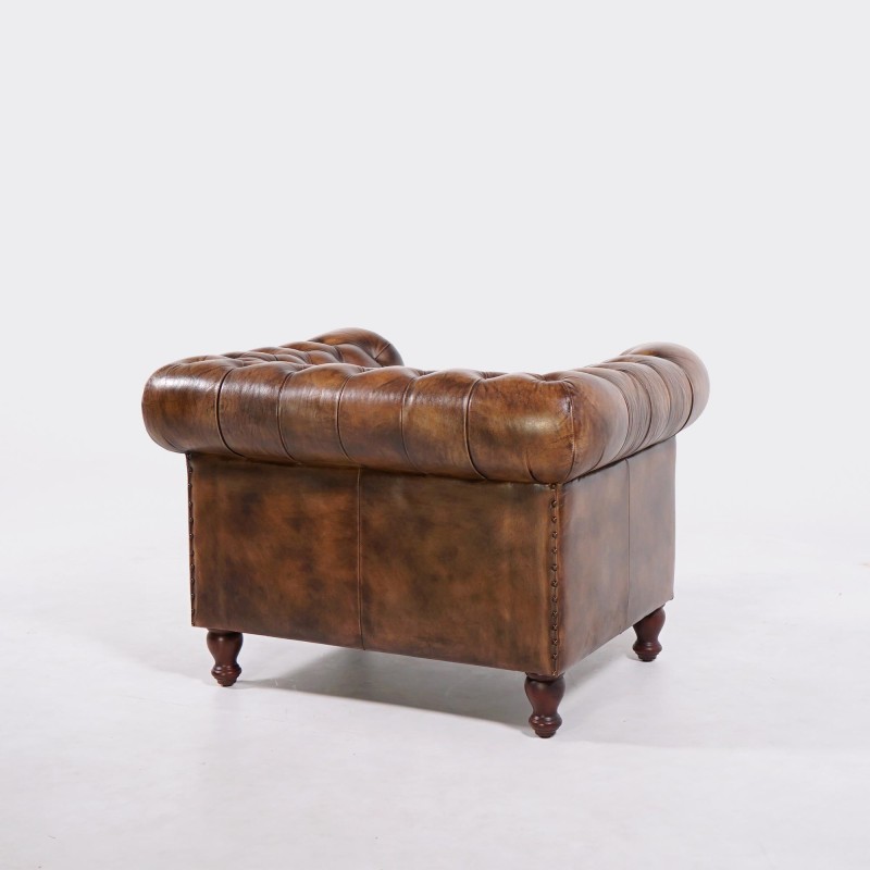 Chesterfield fauteuil in echt leder – Edward