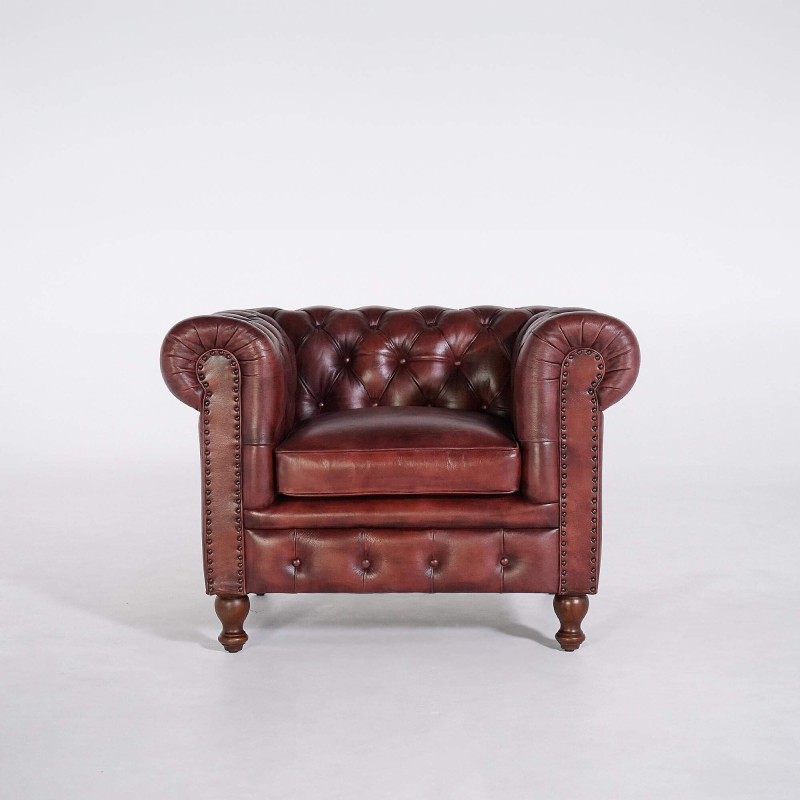 Chesterfield fauteuil in echt leder – Edward
