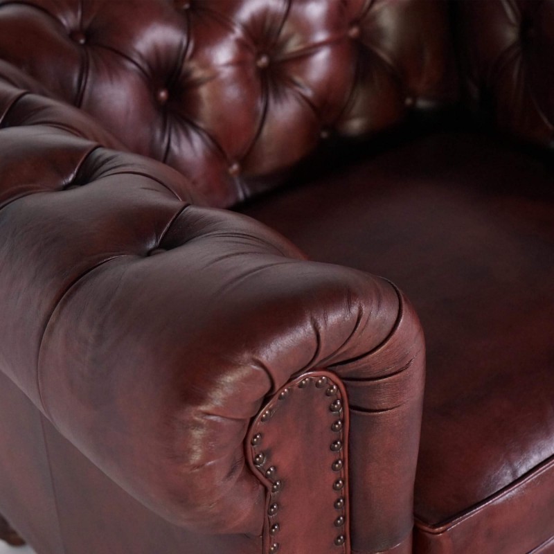 Chesterfield fauteuil in echt leder – Edward