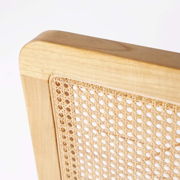 Hoofdbord van massief mindihout en vlechtwerk 160 cm - Bahia