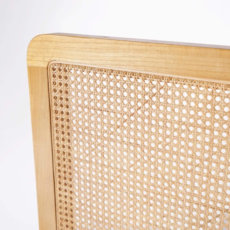 Hoofdbord van massief mindihout en vlechtwerk 160 cm - Bahia