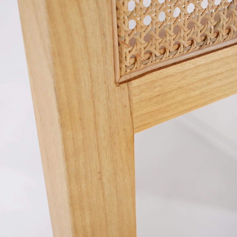 Hoofdbord van massief mindihout en vlechtwerk 180 cm - Bahia