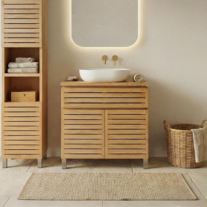 Massief houten badmeubel 80 cm - Reva