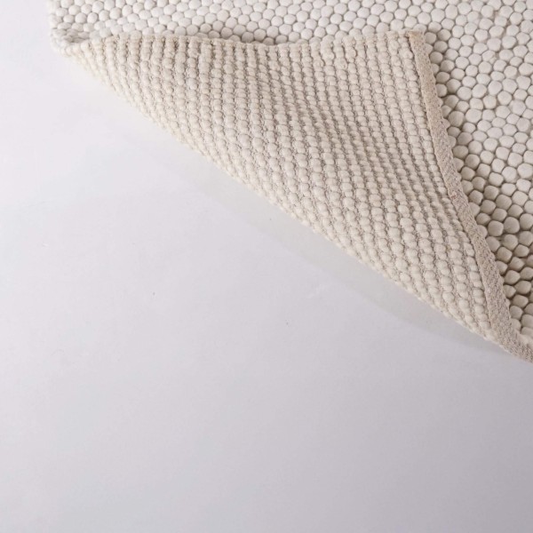 Wollen en katoenen tapijt 250x350 cm, wit - Tessa