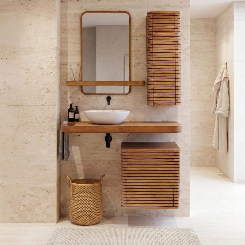 Teakhouten opbergzuil - Lattis