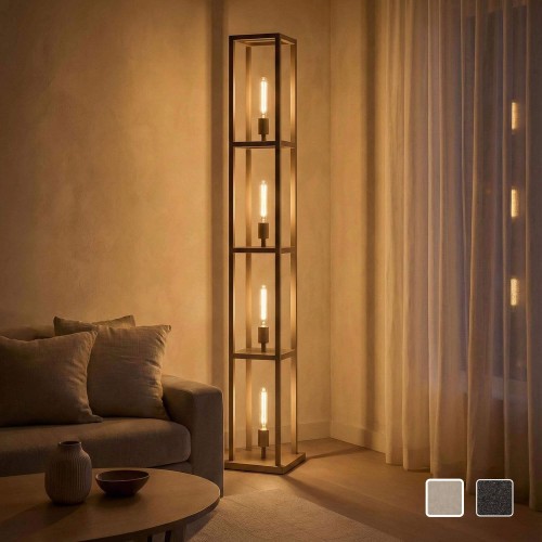 Metalen vloerlamp voor de woonkamer met LED-verlichting in industriële stijl – Strukt