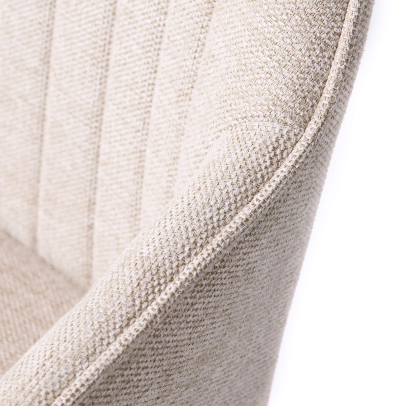 Eetkamerstoel in zandkleurige stof – Nolan Stripe