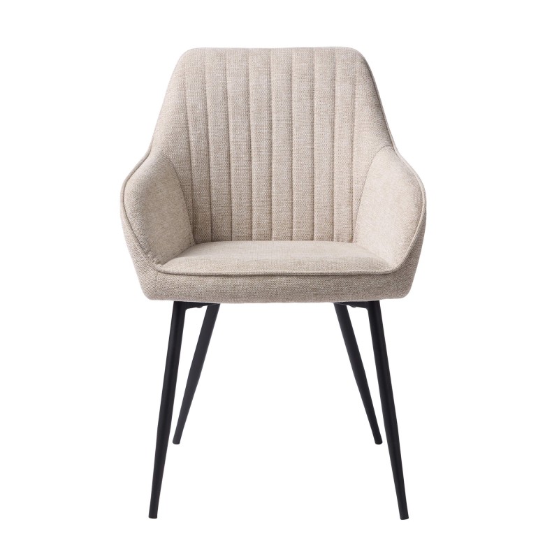 Eetkamerstoel in zandkleurige stof – Nolan Stripe