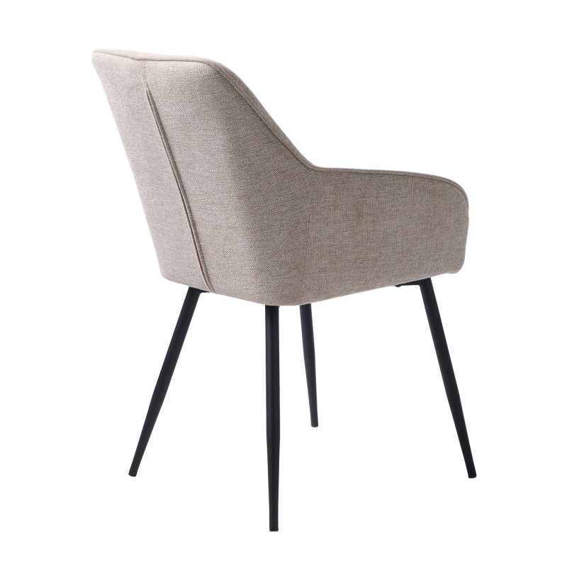 Eetkamerstoel in zandkleurige stof – Nolan Stripe