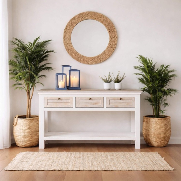 Haltafel in wit massief hout - Sea side