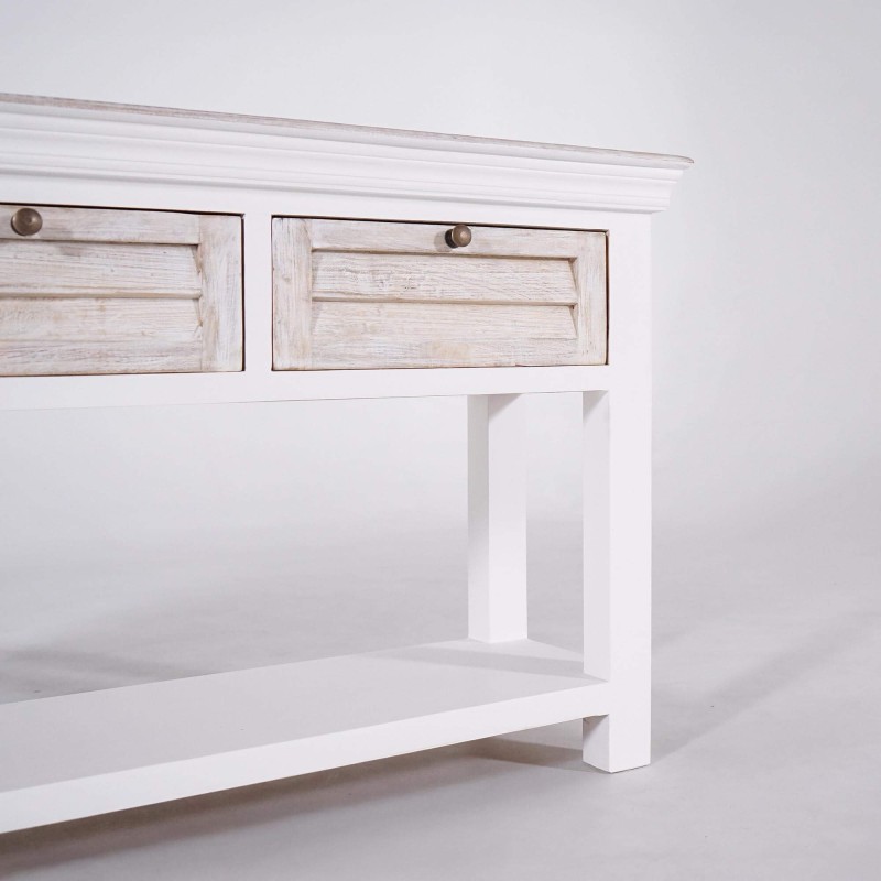 Haltafel in wit massief hout - Sea side