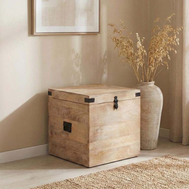 Opbergkist in natuurlijk hout - Haven