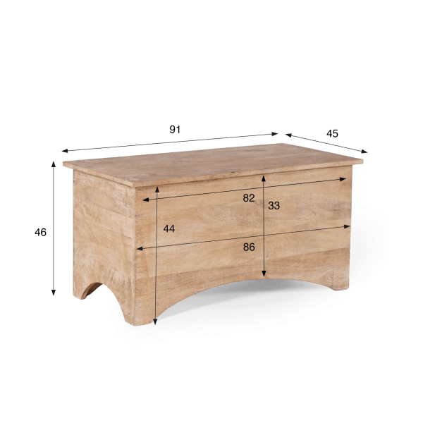 Opbergkist in massief hout - Milo