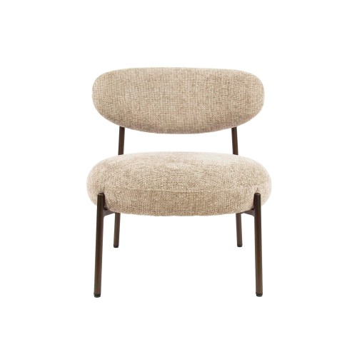 Loungefauteuil voor in de woonkamer, gemaakt van badstof en met metalen poten - Mellow